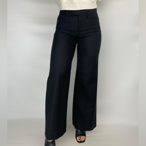 BANANA‎ REPUBLIC Petite Lido Pant Italian Wool Wide Leg Work Minimal Size 4 - Picture 1 of 5